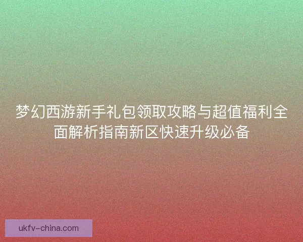 梦幻西游新手礼包领取攻略与超值福利全面解析指南新区快速升级必备